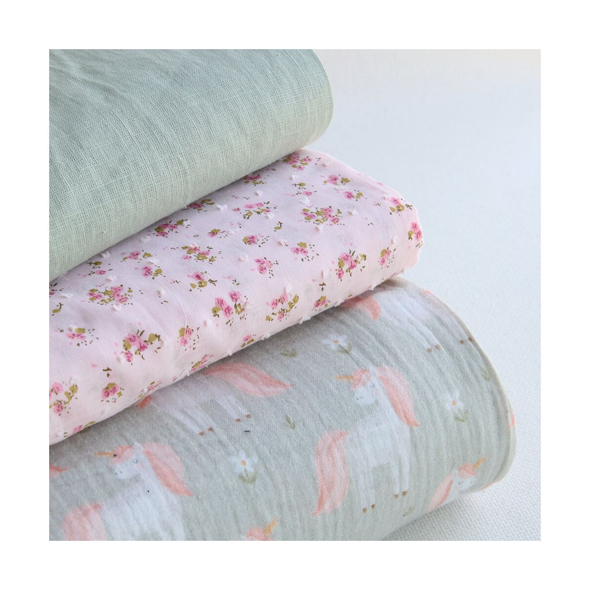 copie de Helene - Plumetis de coton imprimé fleuri rose