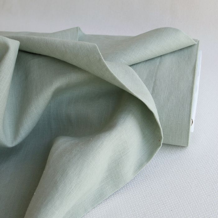 Lin lavé fin coloris vert amande tendre
