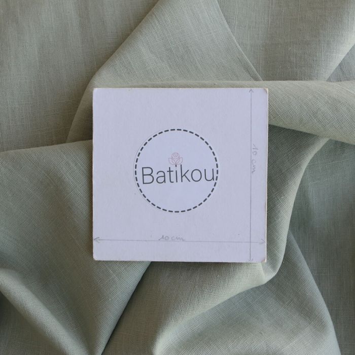 Lin lavé fin coloris vert amande tendre