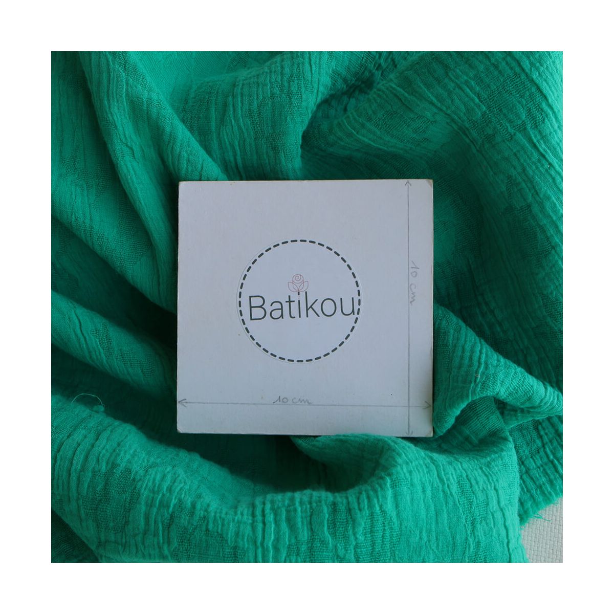 copie de Livia - Double gaze de coton jacquard graou jaune tendre et écru réversible