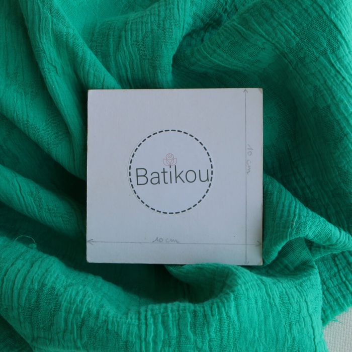 copie de Livia - Double gaze de coton jacquard graou jaune tendre et écru réversible