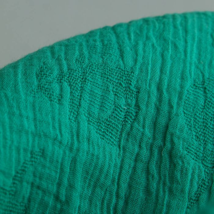 copie de Livia - Double gaze de coton jacquard graou jaune tendre et écru réversible