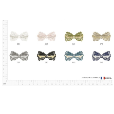 Ecusson thermocollant sans couture noeur beige / doré 5cm Ecusson thermocollant sans couture noeur beige / doré 5cm