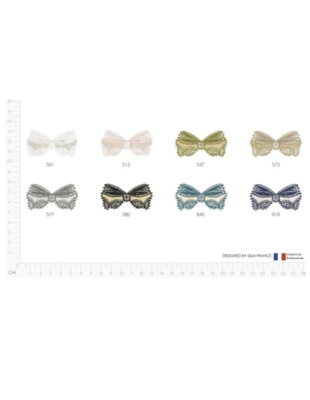 Ecusson thermocollant sans couture noeur beige / doré 5cm