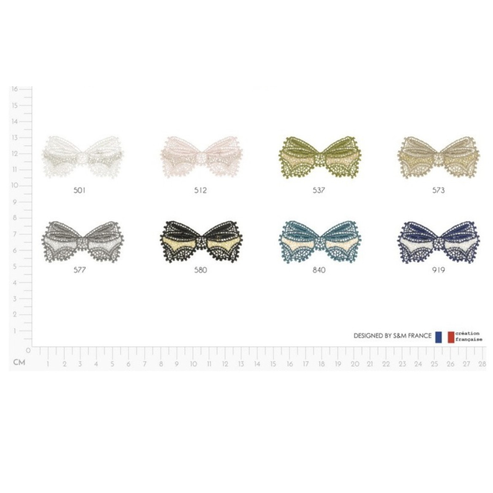 Ecusson thermocollant sans couture noeur beige / doré 5cm