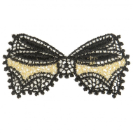 Ecusson thermocollant sans couture noeur noir / doré 5cm