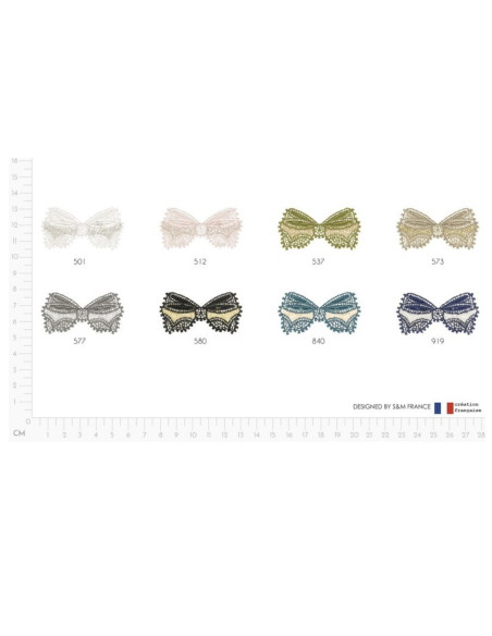 Ecusson thermocollant sans couture noeur noir / doré 5cm