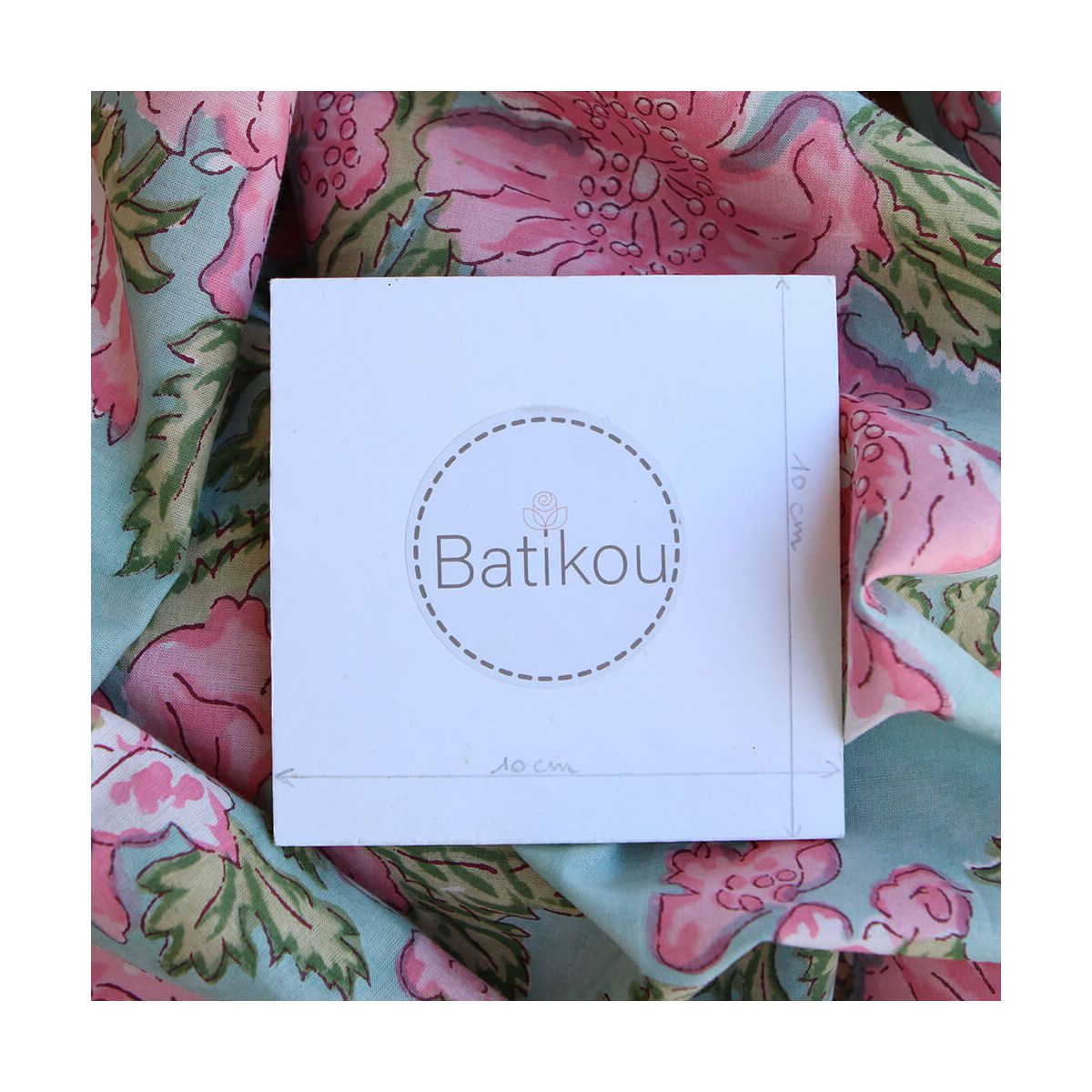 Kyra - Tissu indien en coton imprimé main Hand Block turquoise clair