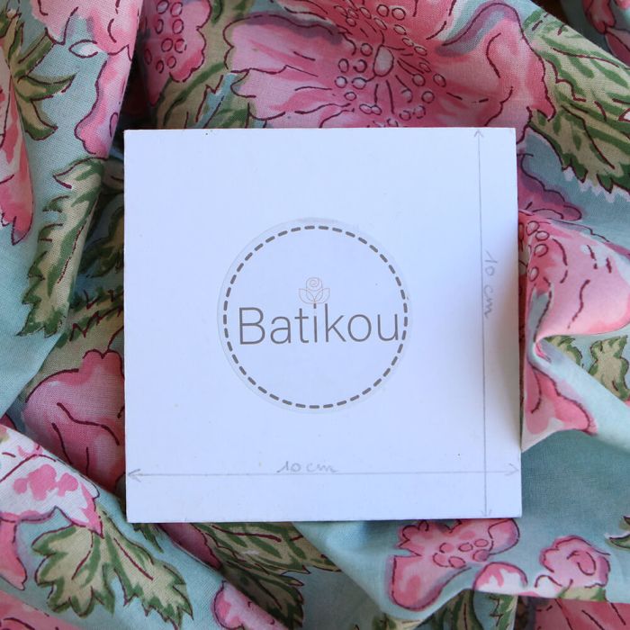 Kyra - Tissu indien en coton imprimé main Hand Block turquoise clair