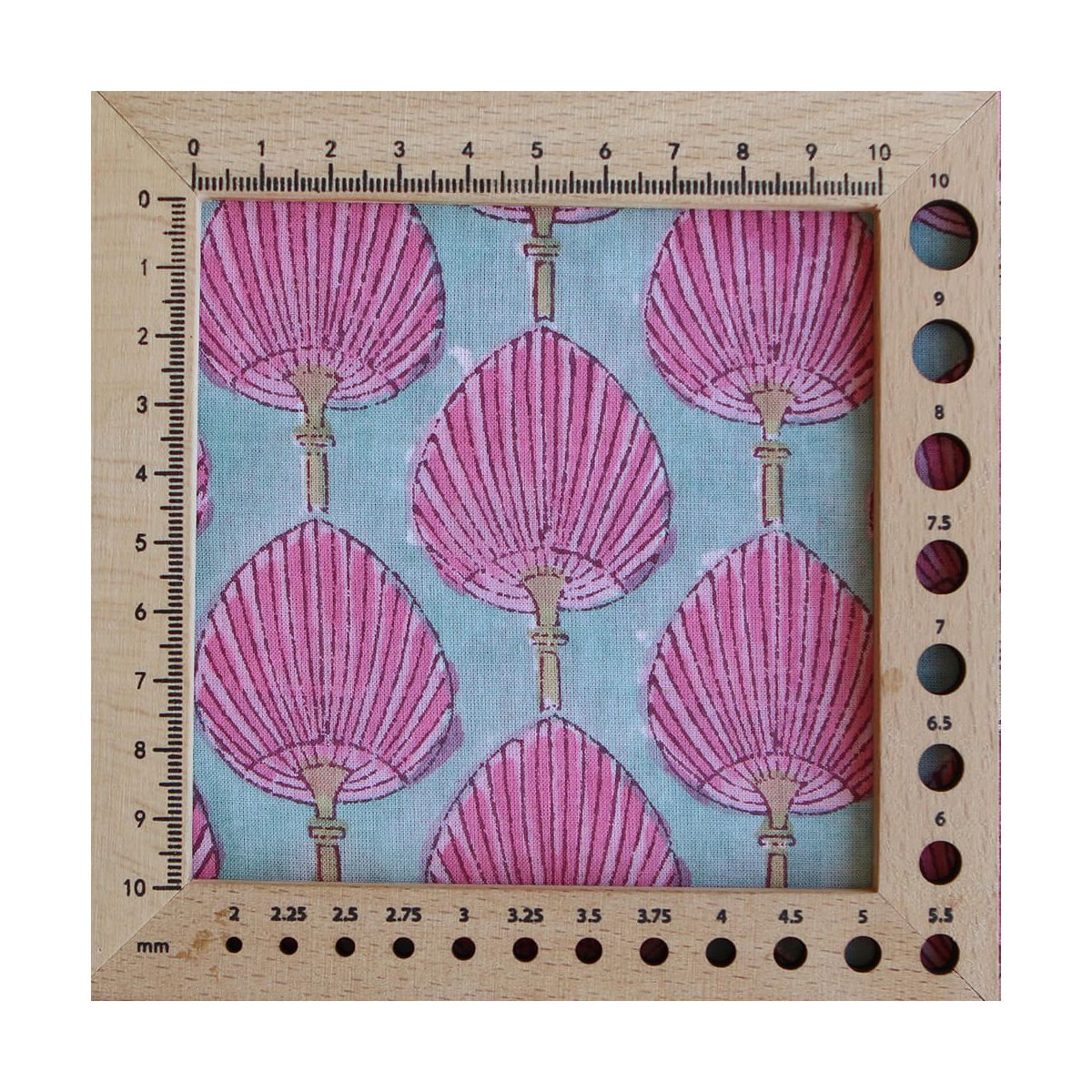 Kyra B - Tissu indien en coton imprimé main Hand Block turquoise clair