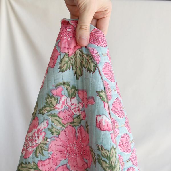 Kyra- Tissu indien matelassé double face coton hand block largeur 100cm 2