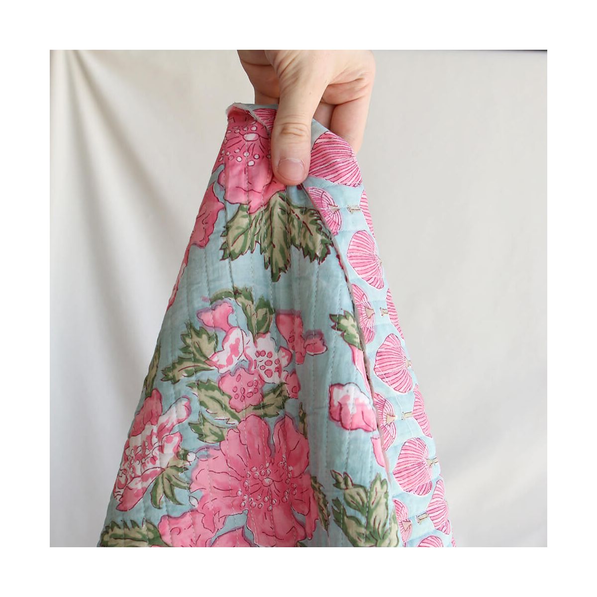 Kyra- Tissu indien matelassé double face coton hand block largeur 100cm