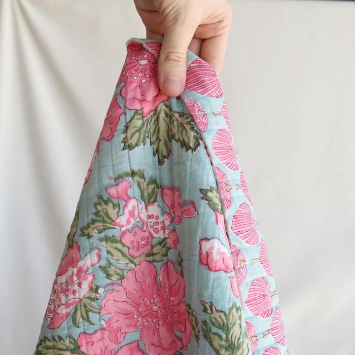 Kyra- Tissu indien matelassé double face coton hand block largeur 100cm