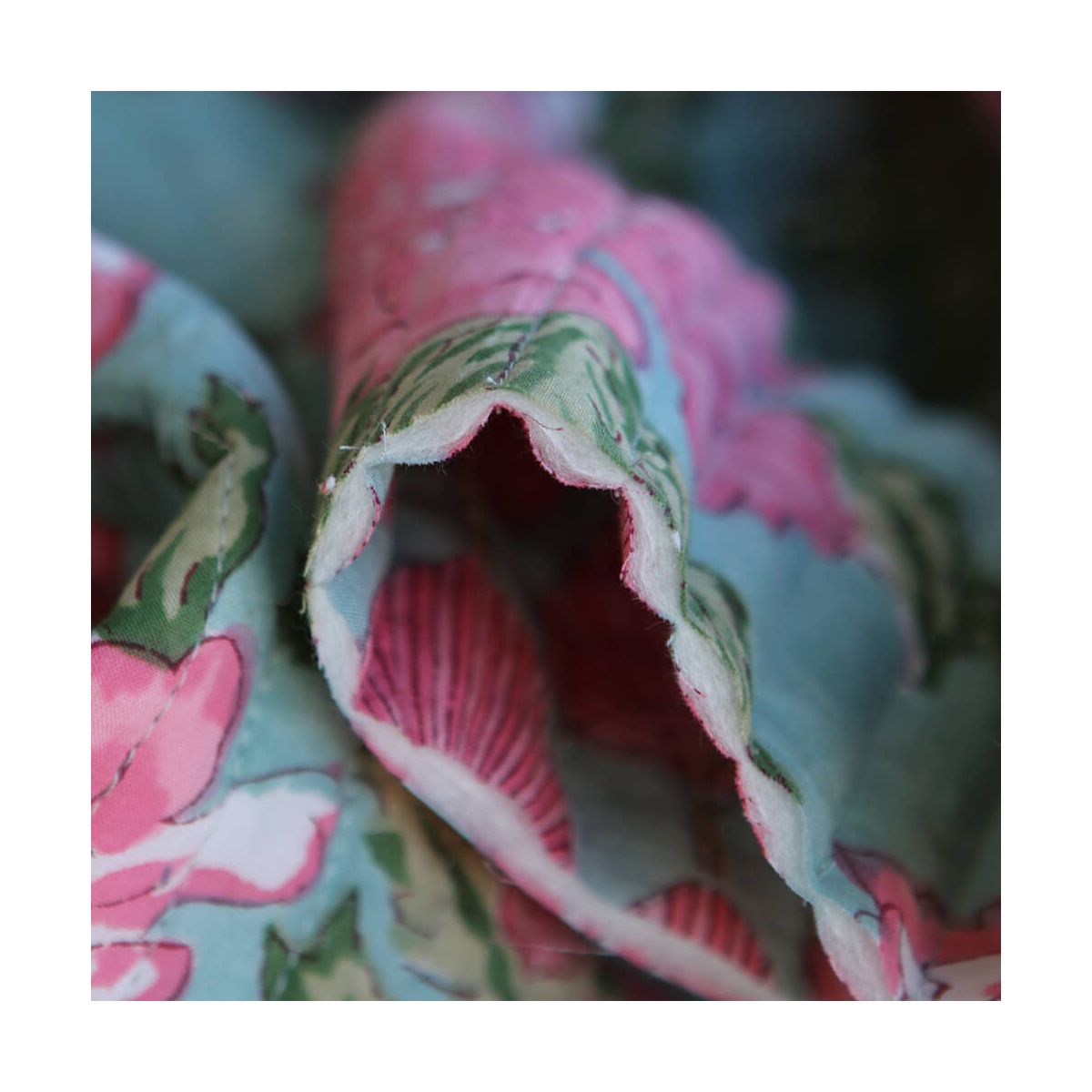 Kyra- Tissu indien matelassé double face coton hand block largeur 100cm