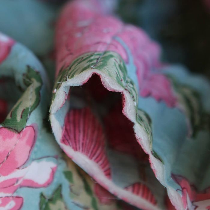 Kyra- Tissu indien matelassé double face coton hand block largeur 100cm