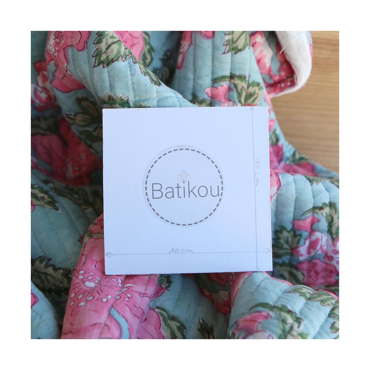 Kyra- Tissu indien matelassé double face coton hand block largeur 100cm