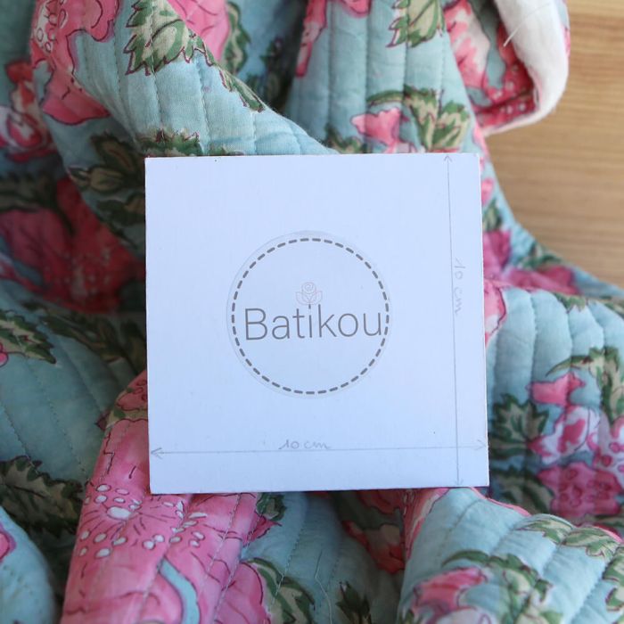 Kyra- Tissu indien matelassé double face coton hand block largeur 100cm