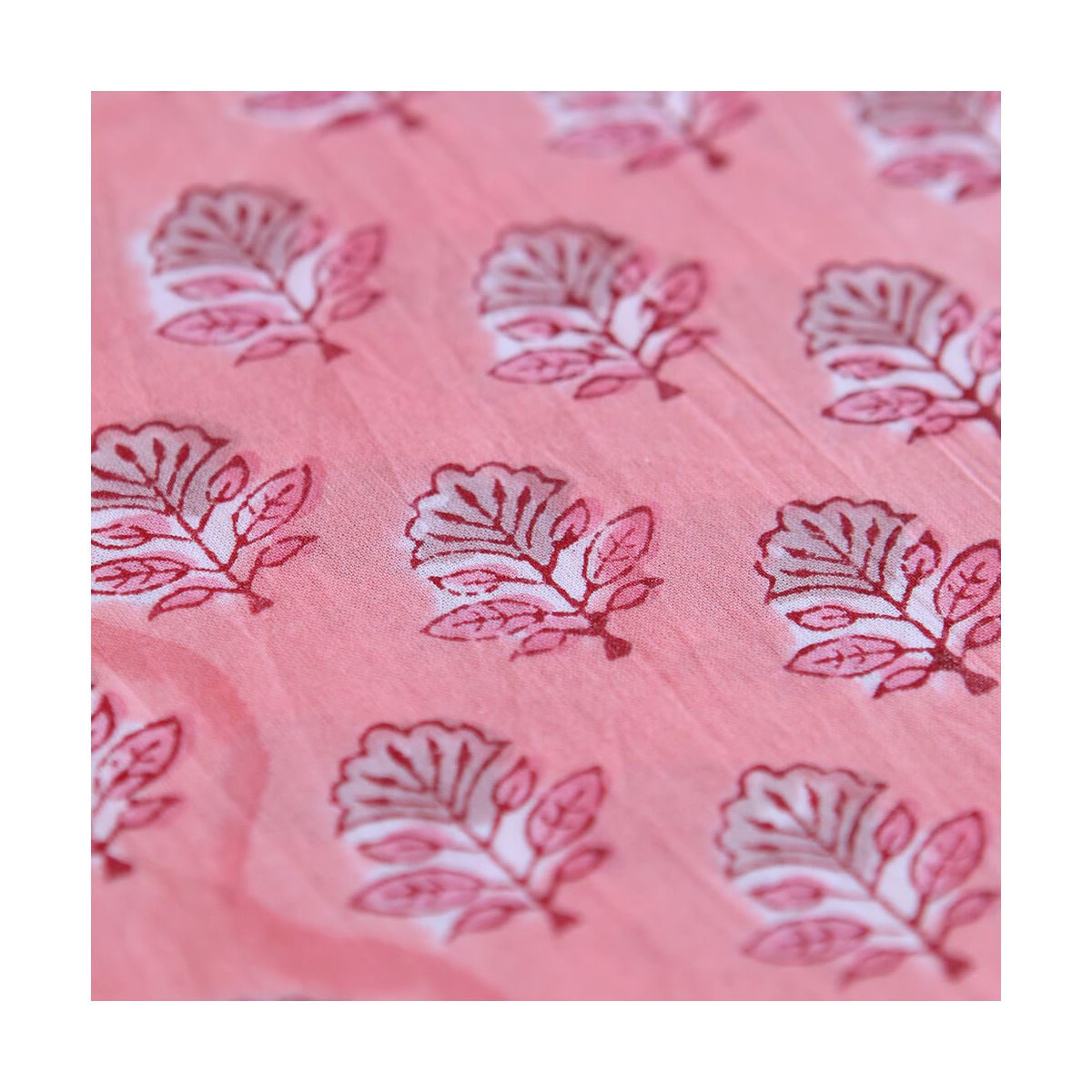 copie de Navya - Tissu indien en coton imprimé main Hand Block corail