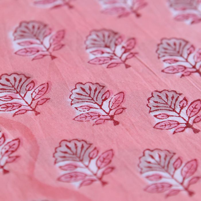 copie de Navya - Tissu indien en coton imprimé main Hand Block corail