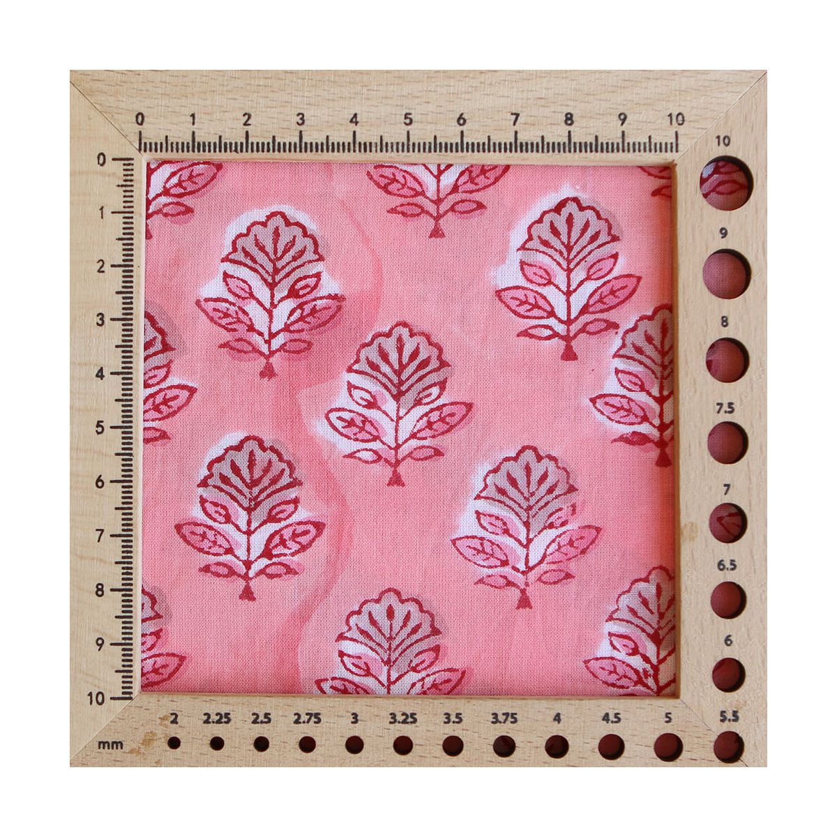 copie de Navya - Tissu indien en coton imprimé main Hand Block corail