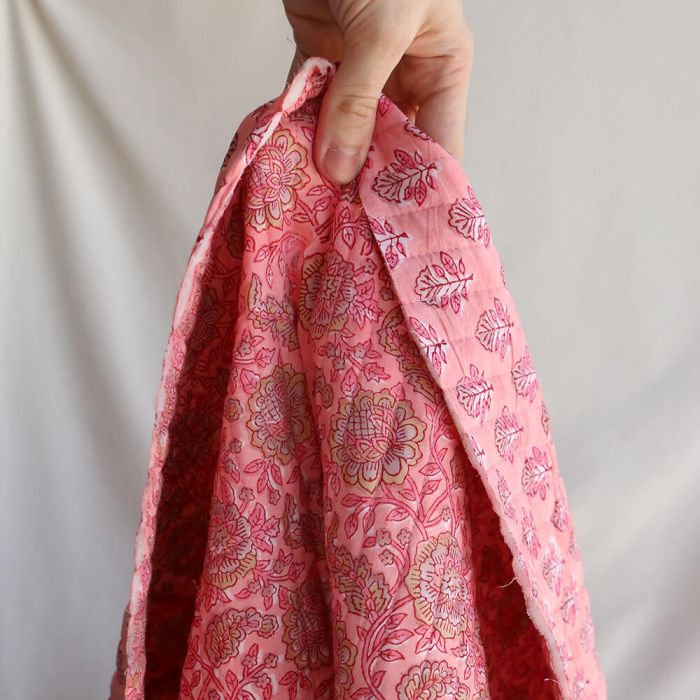 Navya - Tissu indien matelassé double face coton hand block largeur 100cm