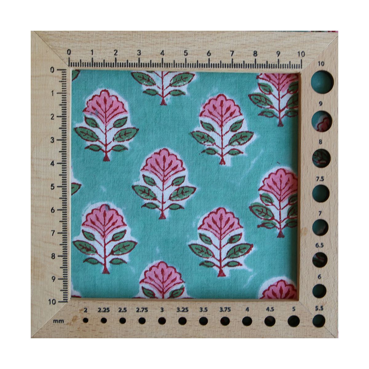 SonaB - Tissu indien en coton imprimé main Hand Block vert menthe