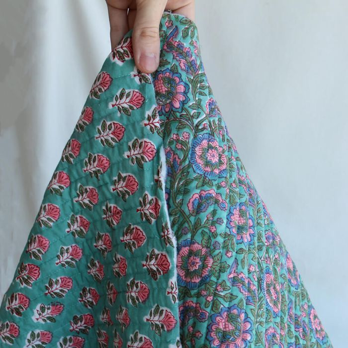 Sona - Tissu indien matelassé double face coton hand block largeur 100cm