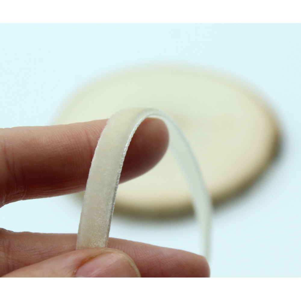 Ruban velours 7mm x1m écru