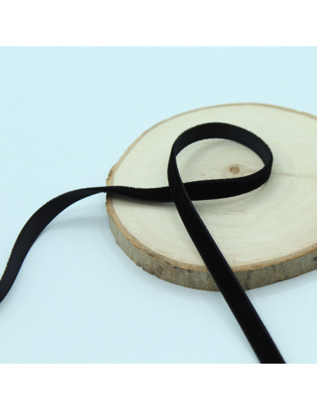 Ruban velours 7mm x1m noir