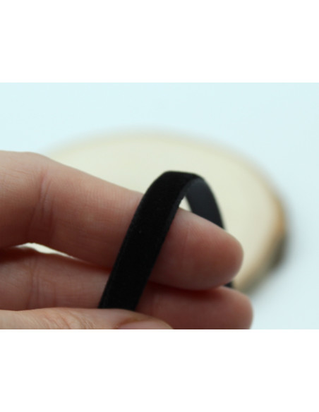 Ruban velours 7mm x1m noir