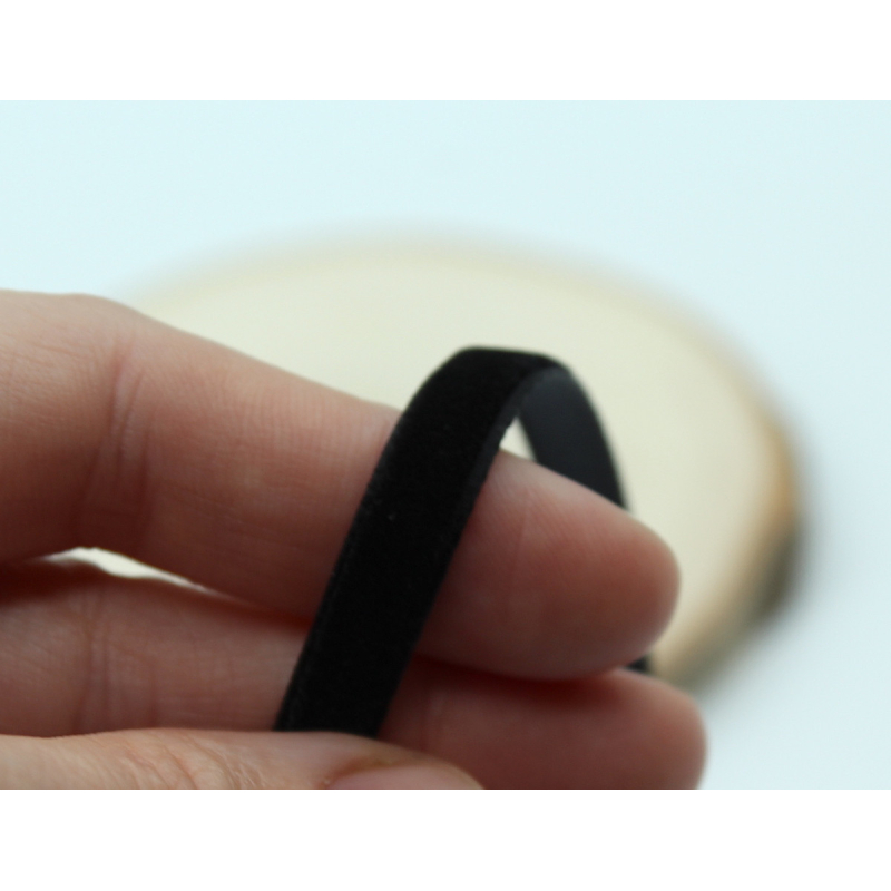 Ruban velours 7mm x1m noir