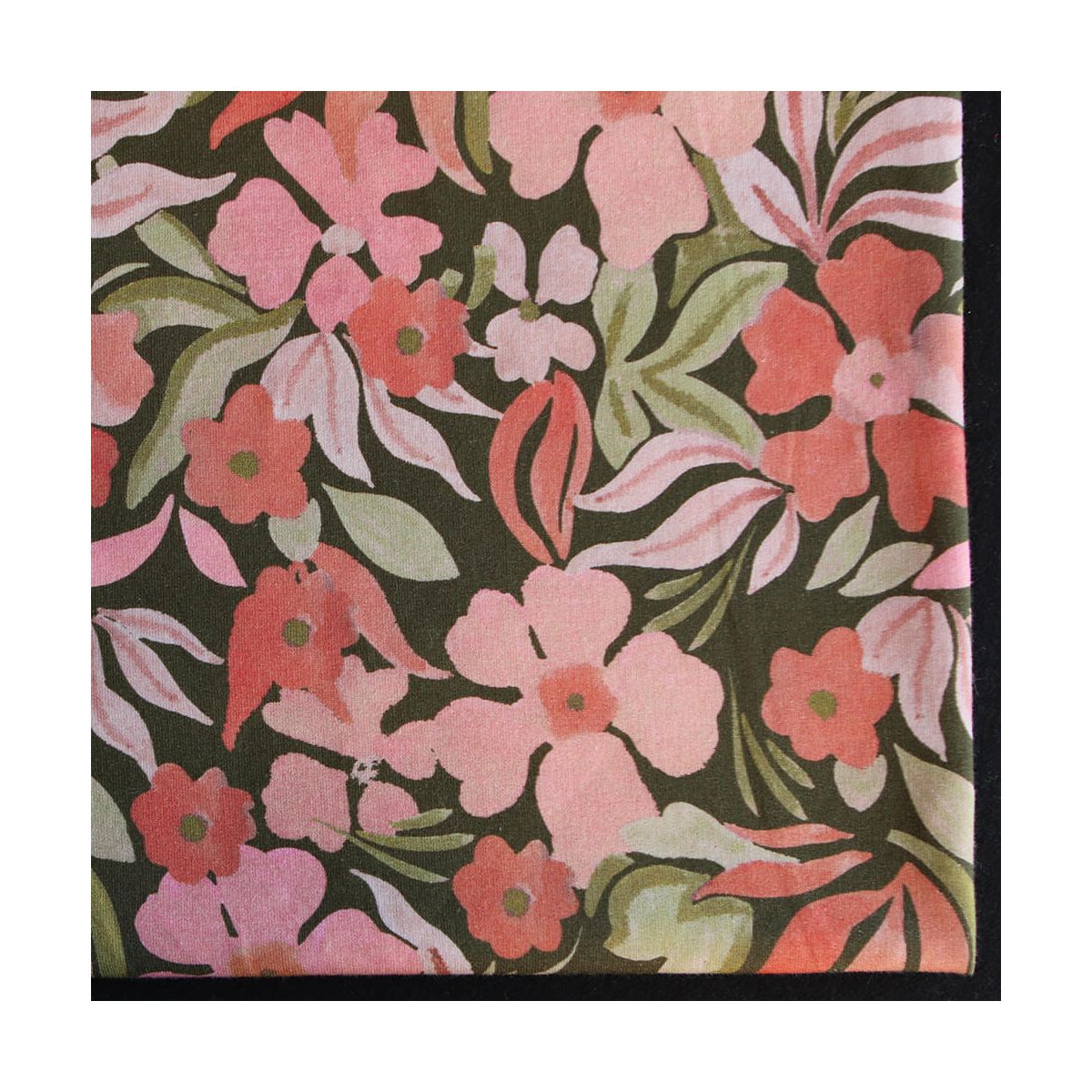 copie de Lea - Tissu sweat exclusif graou noir et châtaigne fond beige poudré