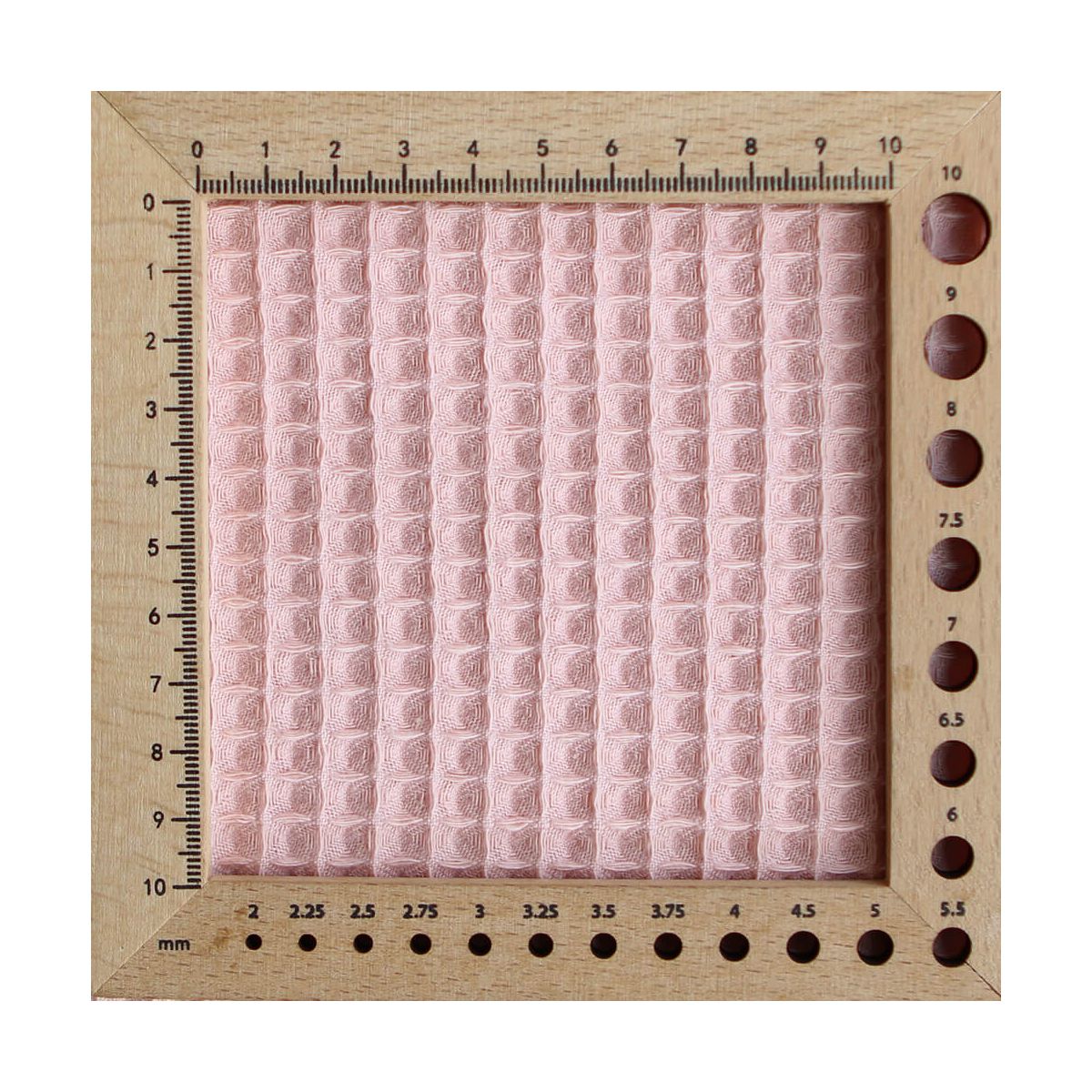 Coton BIO nid d'abeille coloris pêche nude