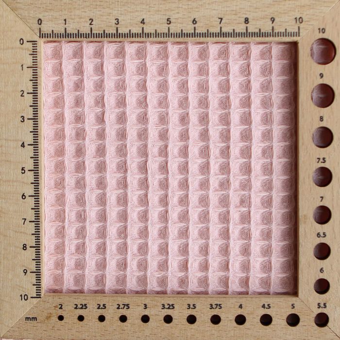 Coton BIO nid d'abeille coloris pêche nude