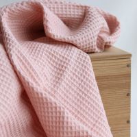 Coton BIO nid d'abeille coloris pêche nude