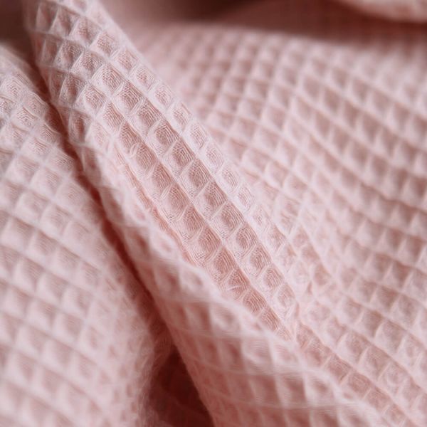 Coton BIO nid d'abeille coloris pêche nude 2