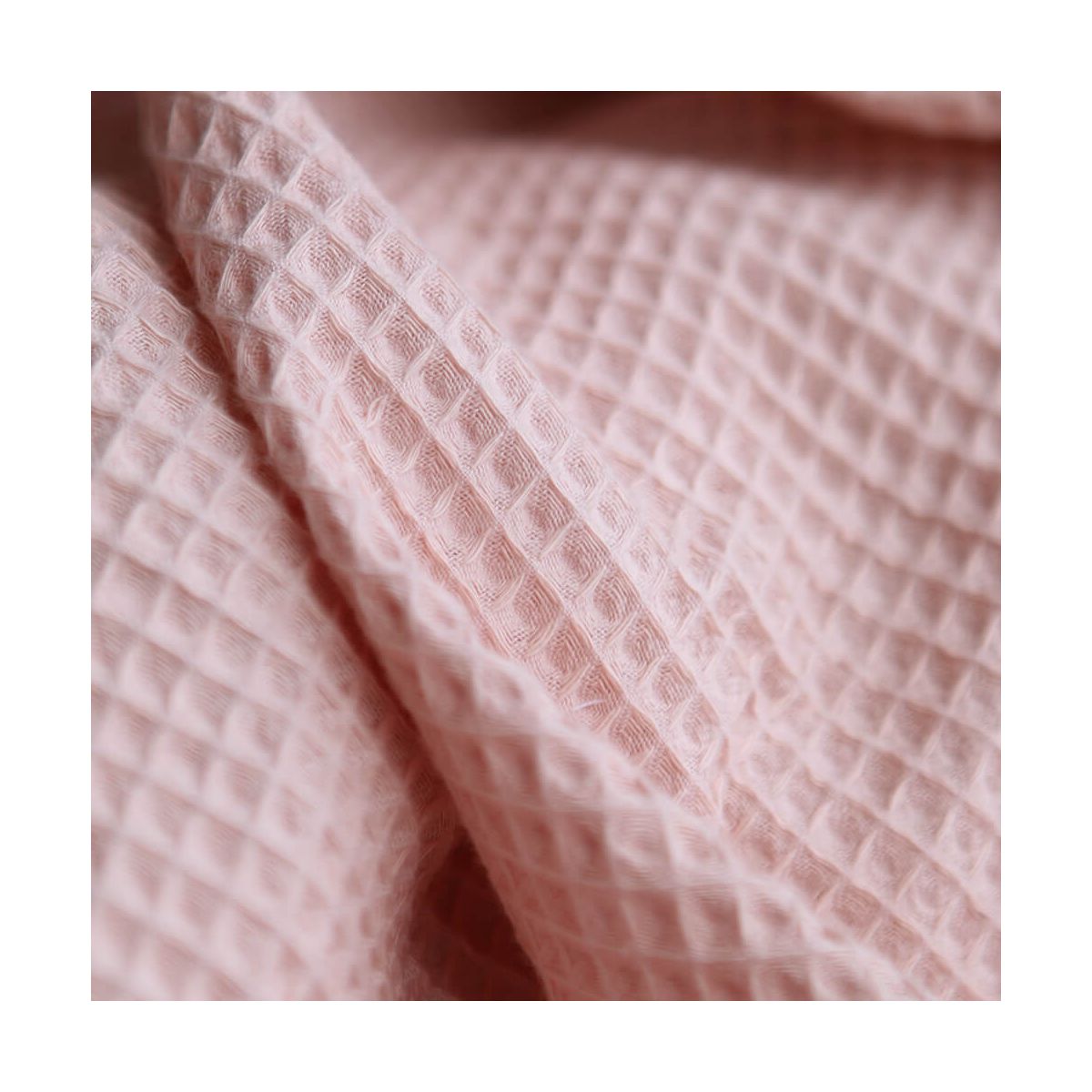 Coton BIO nid d'abeille coloris pêche nude