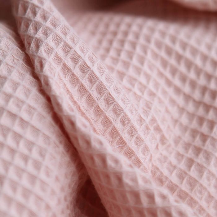 Coton BIO nid d'abeille coloris pêche nude