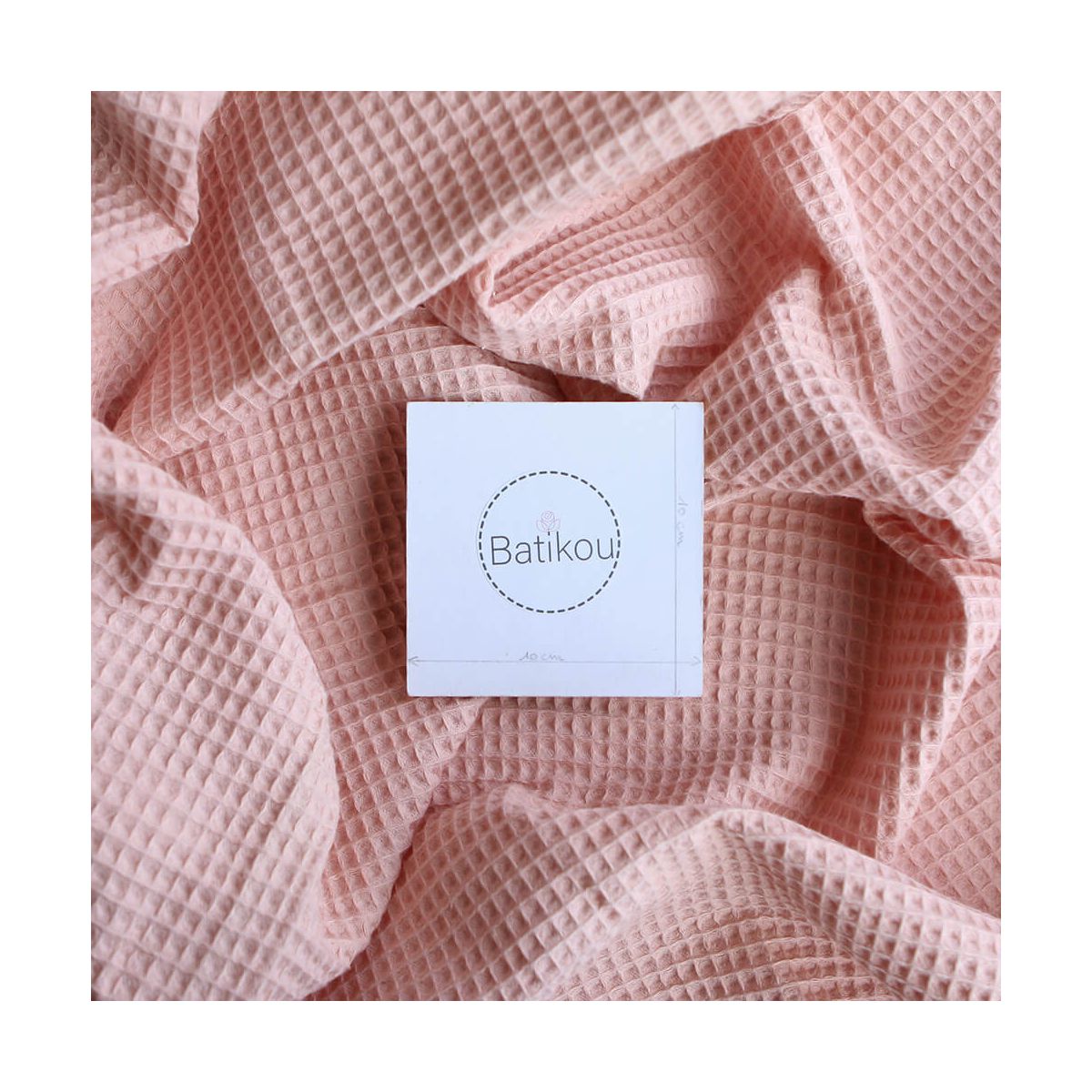 Coton BIO nid d'abeille coloris pêche nude