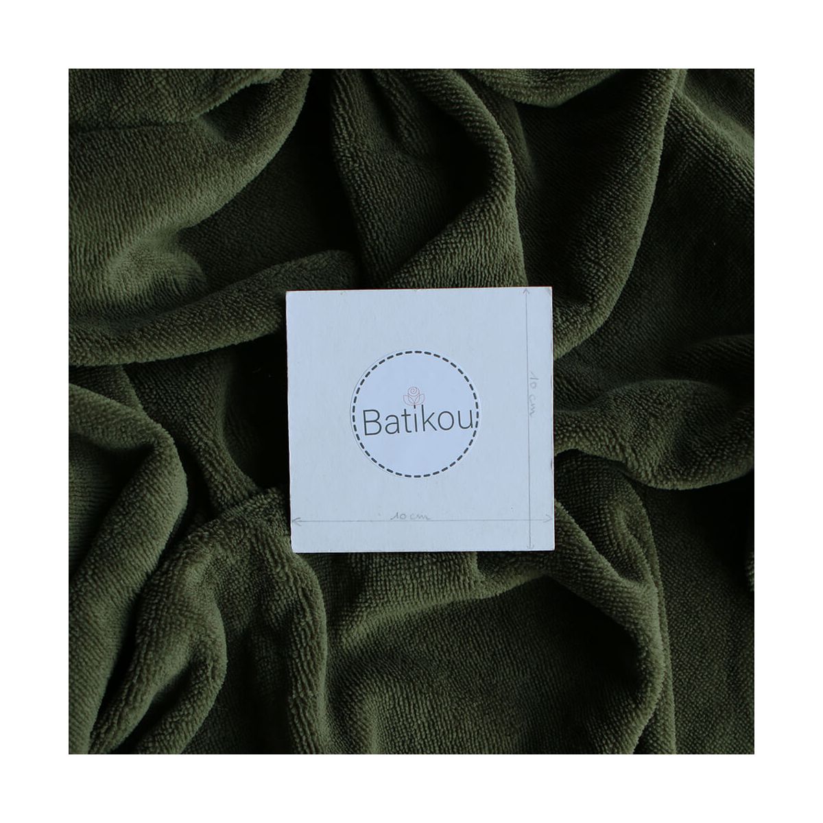 Eponge bambou / coton doudou coloris vert olive