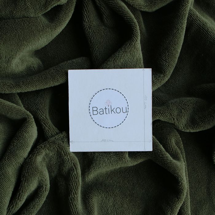 Eponge bambou / coton doudou coloris vert olive