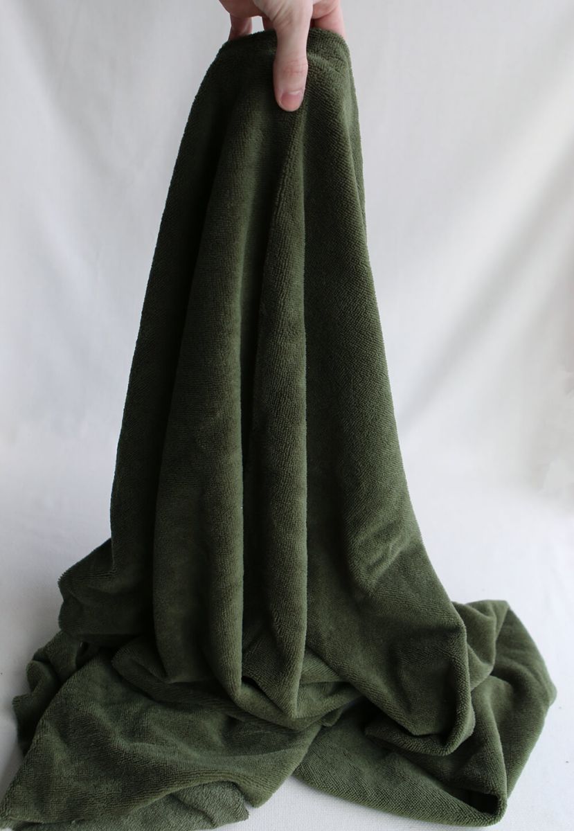 Eponge bambou / coton doudou coloris vert olive