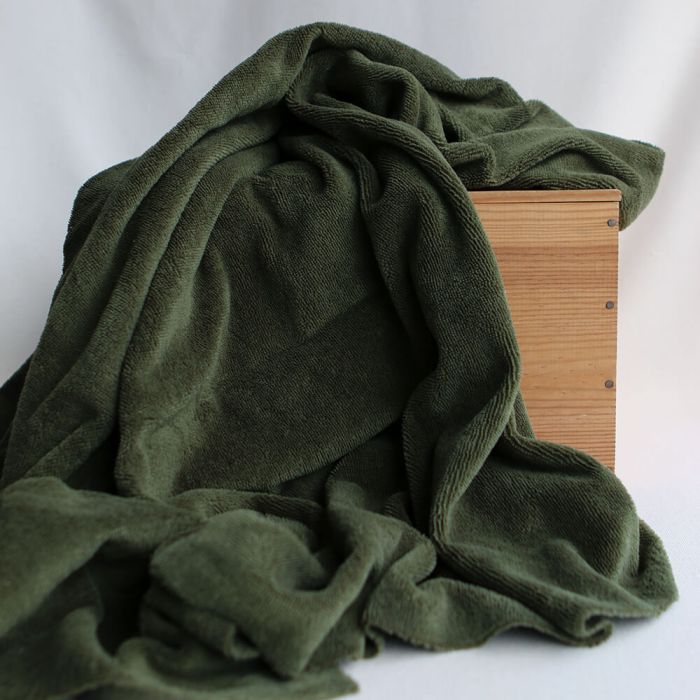 Eponge bambou / coton doudou coloris vert olive