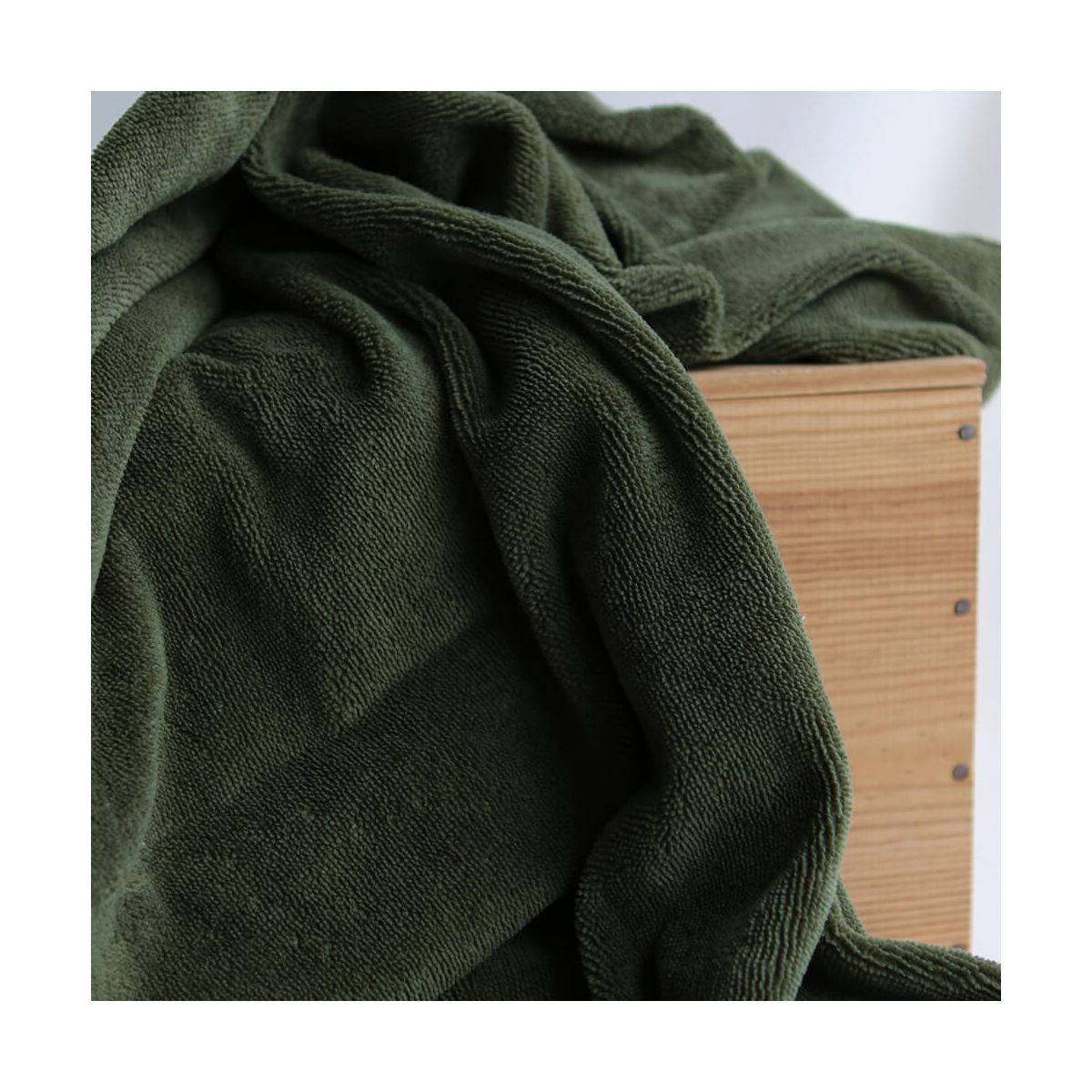 Eponge bambou / coton doudou coloris vert olive