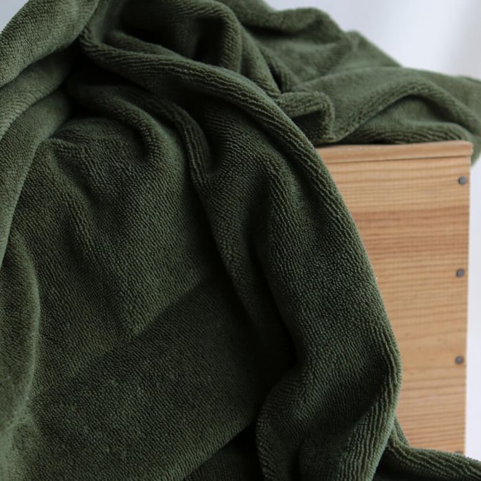 Eponge bambou / coton doudou coloris vert olive