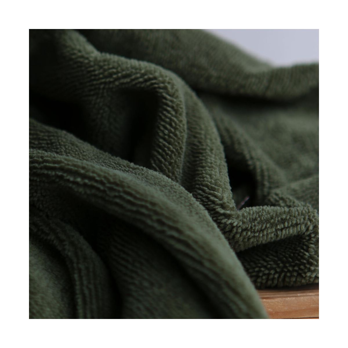 Eponge bambou / coton doudou coloris vert olive