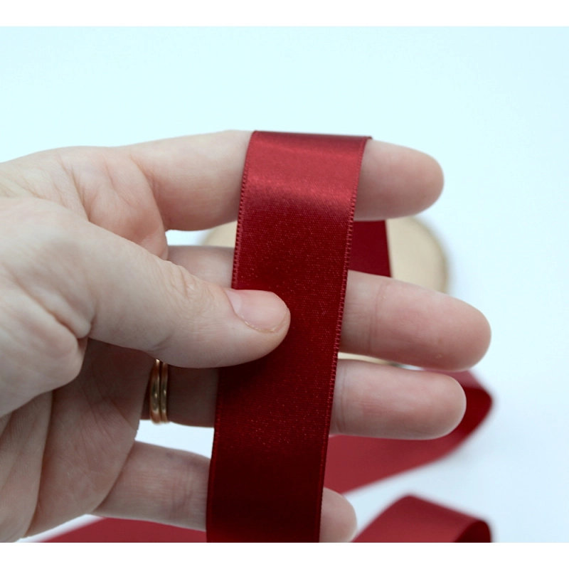 Ruban satin 25mm x1m rouge hermès