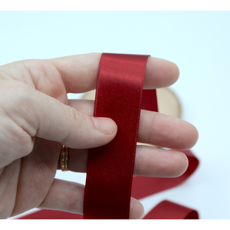 Ruban satin 25mm x1m rouge hermès