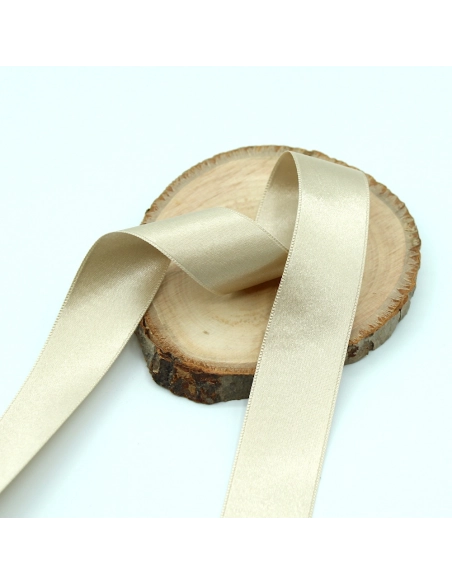 Ruban satin 25mm x1m beige clair