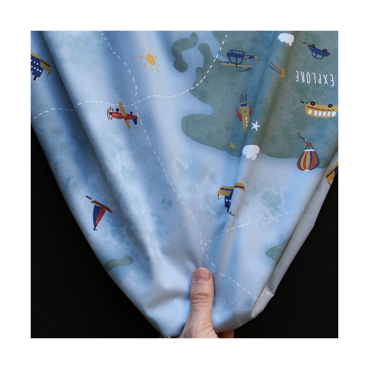 copie de Popeline de coton imprimé fleurs vert et jaune